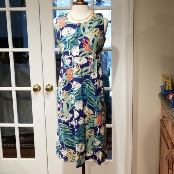 💜VINTAGE💜 BLUEWATER WEAR Midi Summer Dress - Picture 2 of 8
